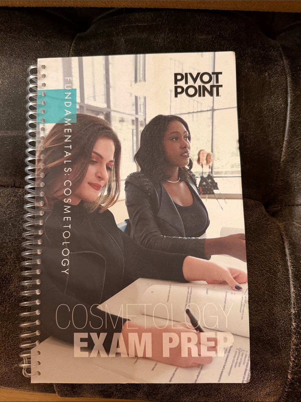 Pivot Point Cosmetology Exam Prep Spiral Workbook - White & Teal